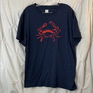 J. Crew Super Soft Heather Navy Graphic Tee